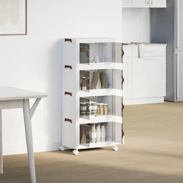 vidaXL Opbergbox stapelbaar met wielen 4-laags 28 L, Doe-het-zelf en Bouw, Verzenden, Nieuw