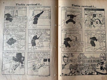 Tintin au Pays des Soviets - avec très rare double planche, Nieuw
