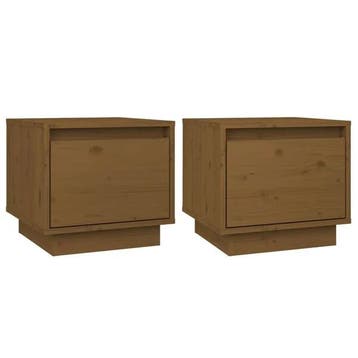 2x Nachtkastje honingbruin | Tweede kansje | OP=OP, Huis en Inrichting, Slaapkamer | Nachtkastjes, Minder dan 45 cm, Verzenden