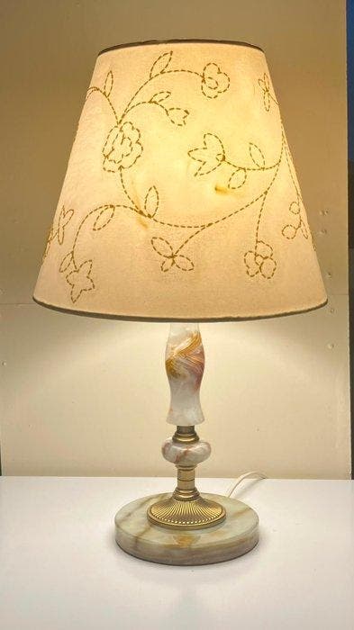 Lamp - Onyx, Messing - Vintage Albast / Onyx, Antiquités & Art, Antiquités | Éclairage