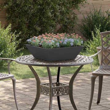 vidaXL Plantenbak Zwart 50 x 50 x 15 cm Koudgewalst staal, Verzenden