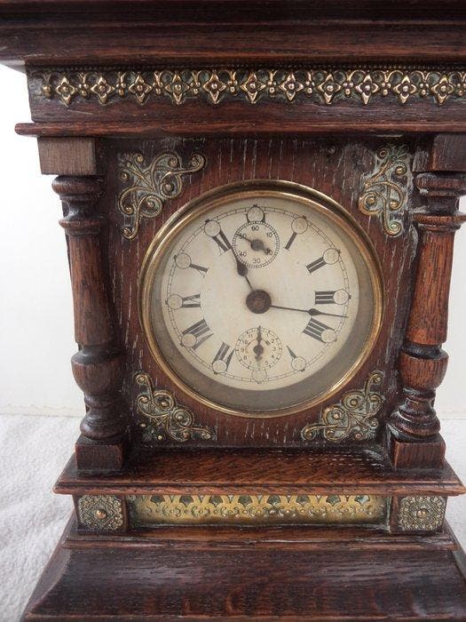 Tafel/bureauklokken - Junghans - Antiek Hout, Messing -, Antiquités & Art, Antiquités | Horloges