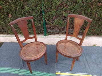 Chaise (2) - Acajou, Hêtre - 2 Directoire style chairs - H :