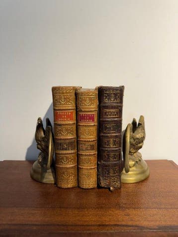 Boekensteunen (2) - Massief gegoten messing - Adelaars XXe