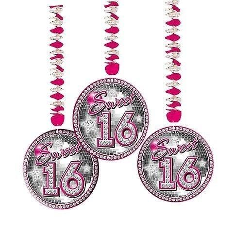 Sweet 16 Hangdecoratie 70cm 3st, Hobby & Loisirs créatifs, Articles de fête, Envoi