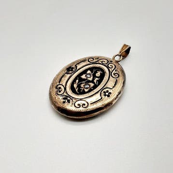 Medaille hanger - 14 karaat Geel goud Parel - Biedermeier