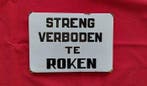 Emaille bord Streng Verboden Te Roken - Emaille plaat -