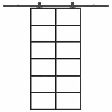 vidaXL Schuifdeur met beslagset 102x205 cm aluminium en, Doe-het-zelf en Bouw, Deuren en Vliegenramen, Verzenden, Nieuw