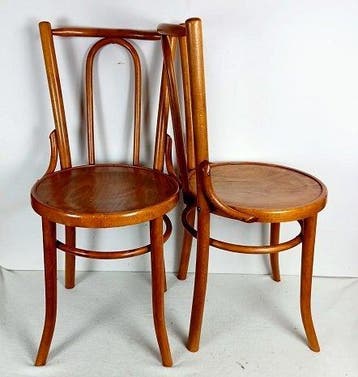 Stoel (2) - Bistro-stoelen - Met stoom gebogen beuken hout -