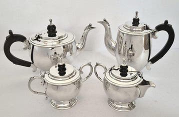EPNS A - Koffie- en theeservies (4) - Art Deco, ca. 1935 -, Antiek en Kunst
