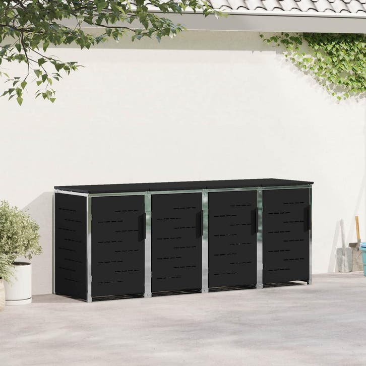vidaXL Containerombouw Roestvrij staal Zwart, Doe-het-zelf en Bouw, Containers, Verzenden