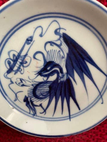 Chinees Ming blauw en wit Swatow bord - Porselein - China -