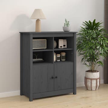 vidaXL Dressoir 83x41,5x100 cm massief grenenhout grijs, Verzenden