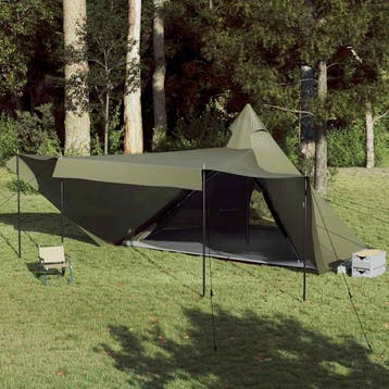vidaXL Tipitent 8-persoons waterdicht olijfgroen, Caravans en Kamperen, Verzenden, Nieuw