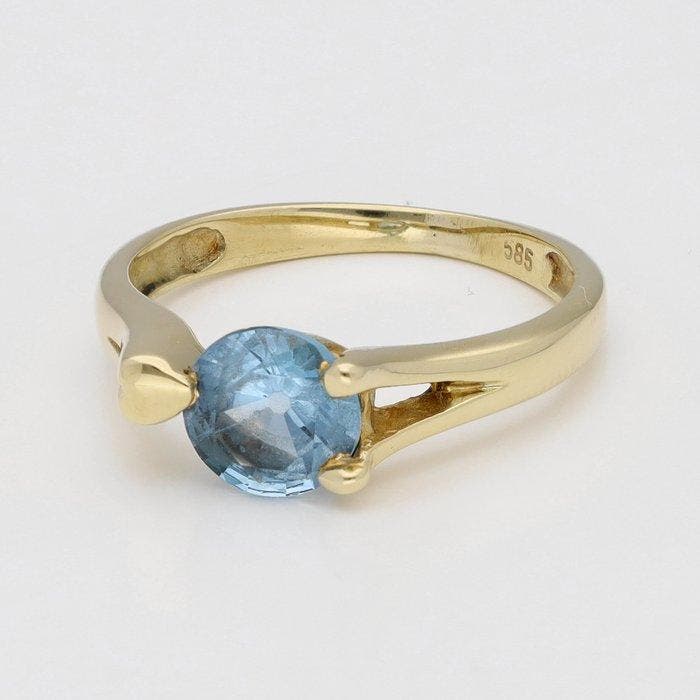 Bague - 14 carats Or jaune Topaze, Handtassen en Accessoires, Ringen