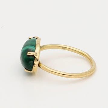 Ring - 18 karaat Geel goud - Malachiet