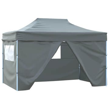 vidaXL Partytent met 4 zijwanden inklapbaar 3x4 m staal, Tuin en Terras, Verzenden, Nieuw