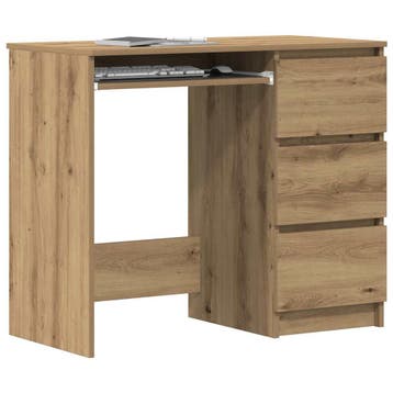 vidaXL Bureau 90x45x76 cm bewerkt hout artisanaal eikenkleur, Verzenden