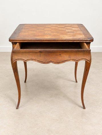 Tafel - Eik - Dambordplateau in Louis XV-stijl, Antiek en Kunst