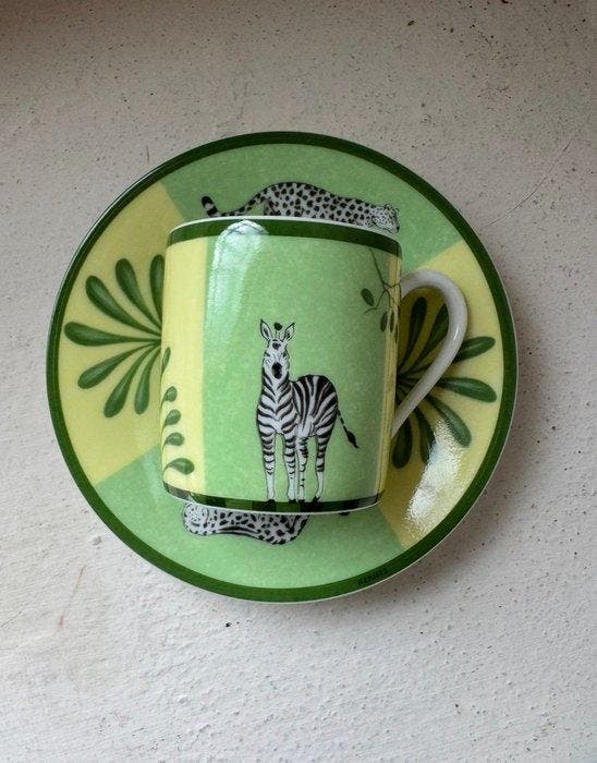 Hermès - Koffieservies (2) - Africa - Porselein, Antiquités & Art, Antiquités | Meubles | Tables