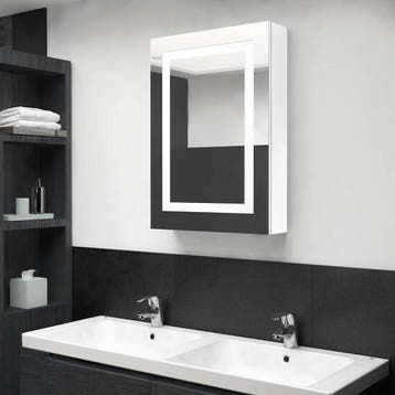 vidaXL Badkamerkast met spiegel en LED 50x13x70 cm glanzend, Verzenden, Nieuw