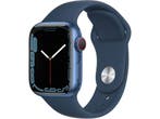 Apple Watch Series 7 - Smartwatch - 4G - Blauw (41mm), Handtassen en Accessoires, Smartwatches, Verzenden, Zo goed als nieuw, Apple