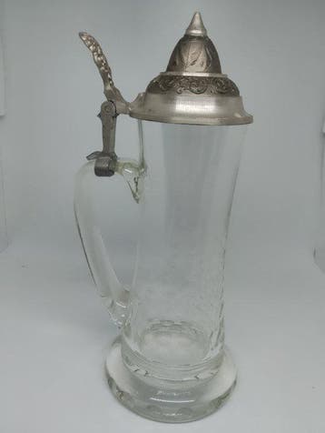 Chope de bière - Verre, Métal - allemande XX siècle 25cm