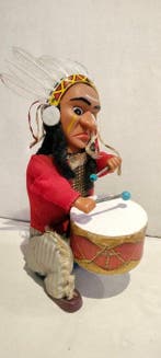 Alps - Jouet en étain - Battery Operated Indian Joe, Boxed -