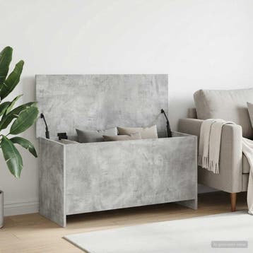 vidaXL Opbergkist met opslag Betongrijs 100 x 40 x 50 cm, Verzenden