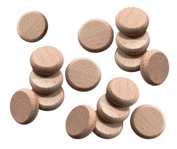 Set van 100 houten schijven (afgeronde hoeken, dia: 2.5 cm,, Verzenden, Nieuw
