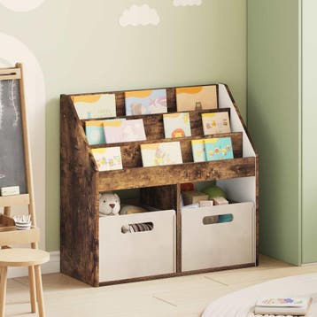 vidaXL Kinderboekenplank Rook Eiken 72,5 x 29,5 x 69 cm, Verzenden, Nieuw