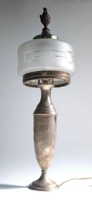 Lampe de table - Métal, Cristal - Art déco vintage, Antiquités & Art