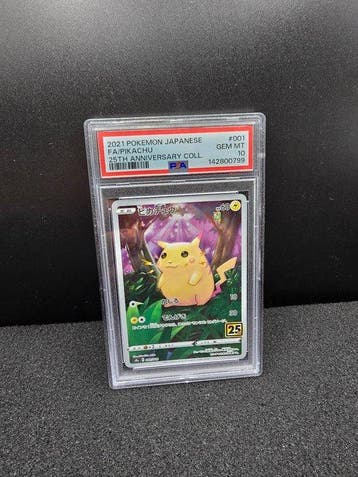 Pokémon - 1 Graded card - Pikachu #001 Full art, Foil - PSA, Nieuw