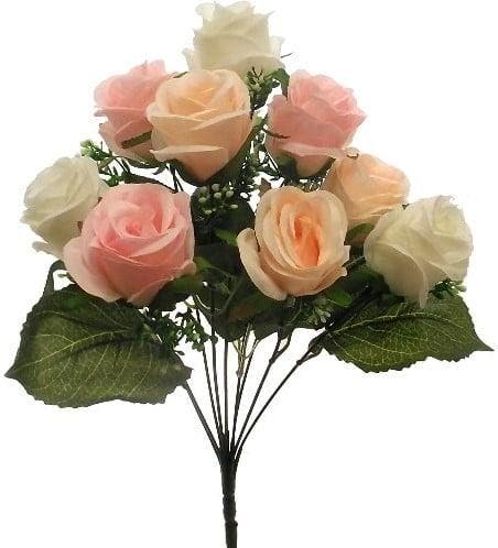 Zijden rozen ivory pink peach knop met gips grote bloem, Maison & Meubles, Accessoires pour la Maison | Plantes & Fleurs artificielles