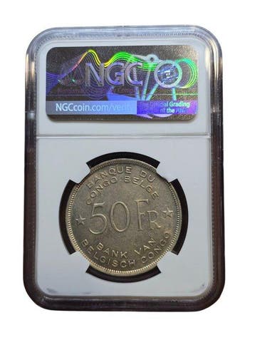 Congo belge. 50 Francs 1944, NGC AU55 (Sans prix de réserve)