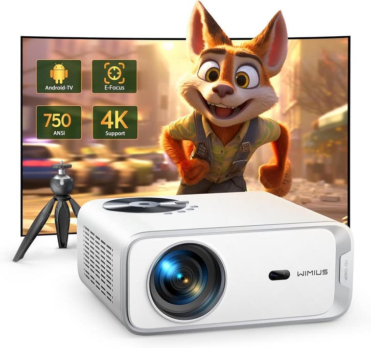Projector met WiFi 6 | OP = OP | Elek. Focus & Keystone, Audio, Tv en Foto, Beamers, Ultra HD (4K), Nieuw, Verzenden