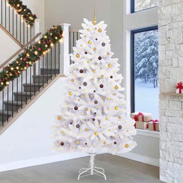 vidaXL Kunstkerstboom 300 cm PVC en Staal Wit, Diversen, Verzenden, Nieuw