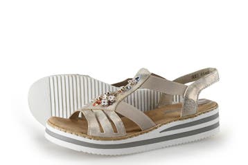 Rieker Sandalen in maat 40 Beige, Verzenden, Beige, Sandalen of Muiltjes, Gedragen