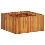 vidaXL Plantenbak verhoogd 50x50x25 cm massief acaciahout, Verzenden, Nieuw