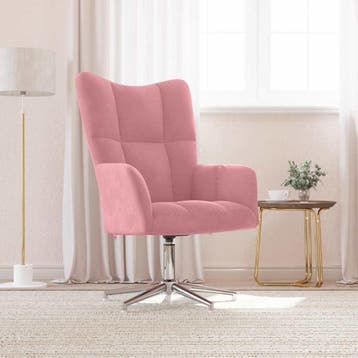vidaXL Relaxstoel fluweel roze, Verzenden, Nieuw