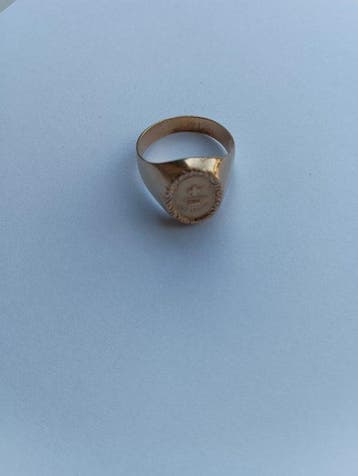 Ring - 18 karaat Geel goud - Ovale liefdes-signetring