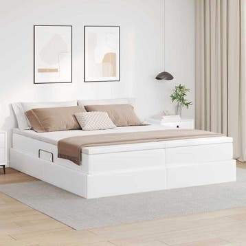 vidaXL Opbergbed met matras met matras Wit 200 x 200 cm, Verzenden, Nieuw