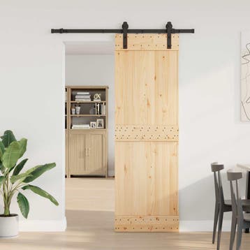 vidaXL Schuifdeur NARVIK Naturel en Zwart 70 x 210 cm (152,5, Verzenden, Nieuw