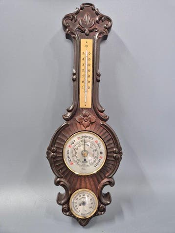 Klassische Fischer Wetter Station – Vintage Barometer aus, Antiquités & Art