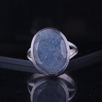 Saffier - Zilver - Ring met amulet - Gemoedsrust en, Verzamelen