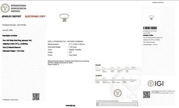 Ring - 14 karaat Witgoud - 1.04ct. tw. Diamant (Natuurlijk)