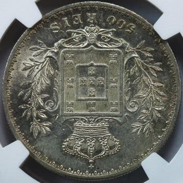 Portugal. D. Carlos I (1889-1908). 500 Reis 1891 - NGC -
