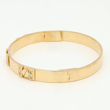 Armband - 18 karaat Geel goud Diamant (Natuurlijk) - Bangle, Handtassen en Accessoires, Nieuw