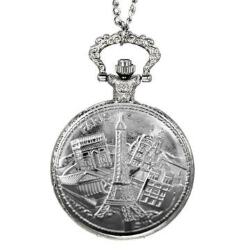 Fako - Zakhorloge - XXL - Parijs - Ø 47mm - Zilverkleurig, Verzenden
