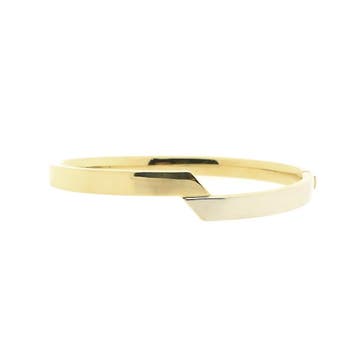 Bicolor gouden slavenarmband; Maat M, Ophalen of Verzenden, Gebruikt, Goud, Goud